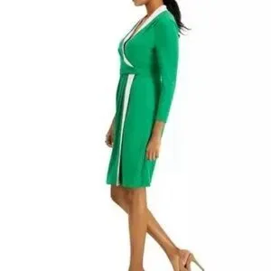 Kasper | Dresses | Kasper Green And Pink Colorblocked Fauxwrap Dress Size X  | Poshmark
